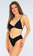 Zwart High Waist Bikinibroekje met Overslag Detail