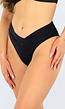 Zwart High Waist Bikinibroekje met Overslag Detail