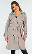 Taupe Trenchcoat met Knoopsluiting en Gespjes