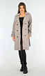 Taupe Trenchcoat met Knoopsluiting en Gespjes
