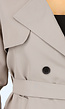 Taupe Trenchcoat met Knoopsluiting en Gespjes