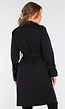 Zwarte Trenchcoat met Knoopsluiting en Gespjes