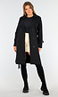 Zwarte Trenchcoat met Knoopsluiting en Gespjes