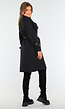 Zwarte Trenchcoat met Knoopsluiting en Gespjes
