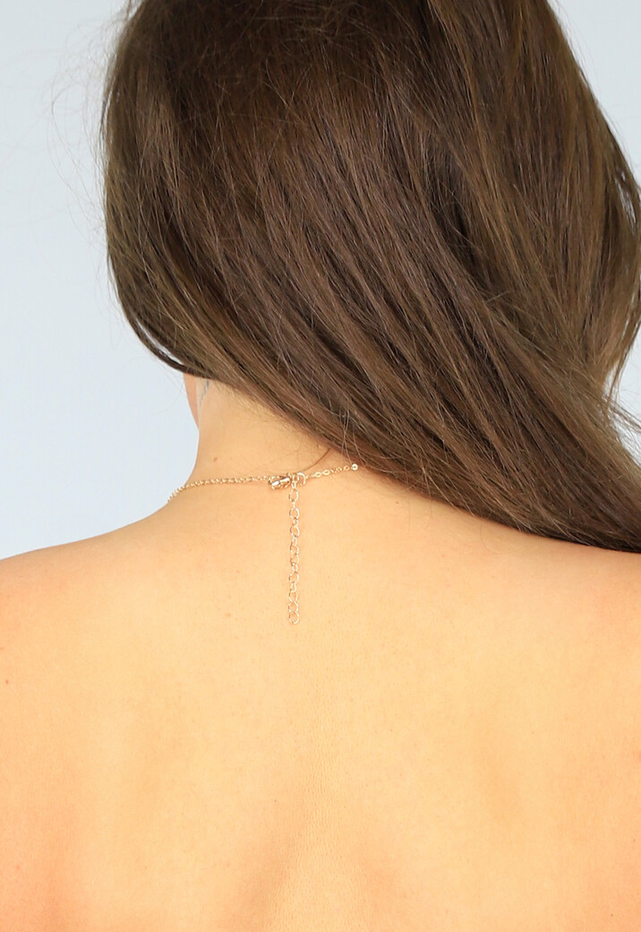 Goudkleurige Bodychain met Diamantjes en Karabijnsluiting
