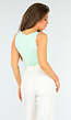 Lichtgroene Glitter Top met Vierkante Hals