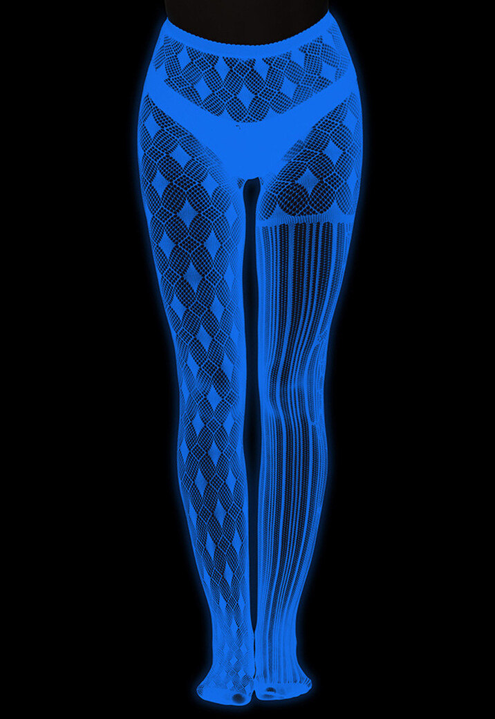 Glow in the Dark Panty met Asymmetrisch Design en Diamant- en Streeppatroon