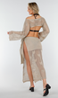 Khaki Gehaakte Cover-Up Set met Hartjesmotief en Bijpassende Bolero