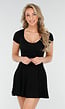 Zwart Rib Jurkje met Stretch
