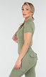 Khaki Sportset met Cargo Zakken, Ritsjack en High-Waisted Legging