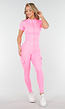 Roze Cargo Trainingspak met Scrunch, Korte Mouwen en Rits