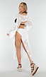 Witte Gehaakte Cover-Up Set met Hartjespatroon en Bolero