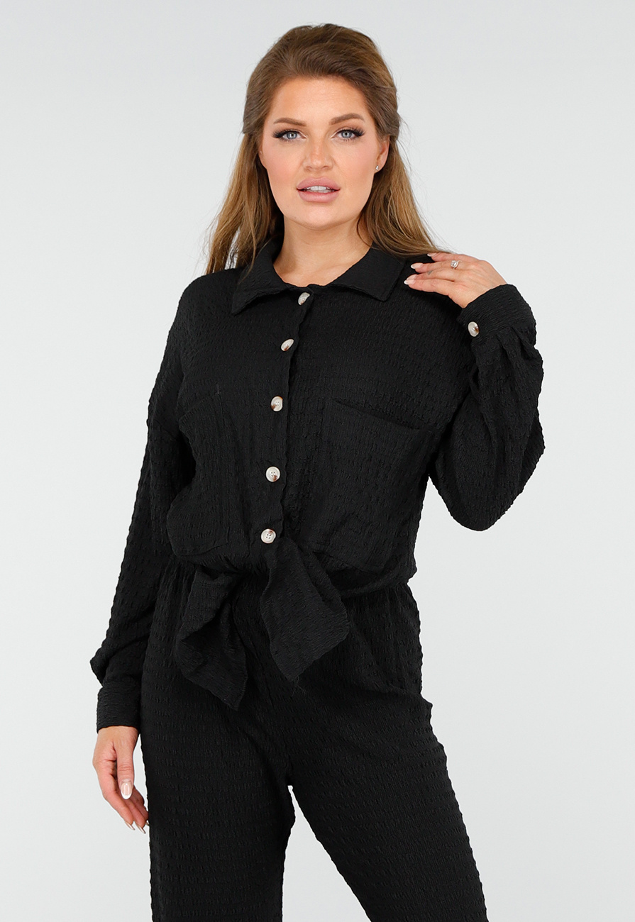 The Buckley Crinkle Two Piece in Black