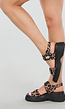 Chunky Platform Sandalen met Luipaardprint en Klittenband