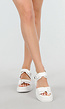 Witte Chunky Sandalen met Gesp
