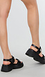 Zwarte Chunky Sandalen met Dikke Zool en Verstelbare Gespbandjes