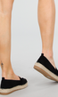 Zwarte Espadrilles van Suèdemateriaal met Bit-sluiting en Gevlochten Zool
