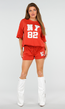 Rood Varsity Setje met T-Shirt en Korte Broek in Sportieve Stijl