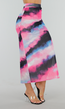 Multicolour High Waist Maxi Stretch Rok met Tailleband en Plooien