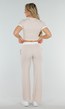 Beige Two Piece Set met Lange Broek en Korte Top met Colorblockingdetails