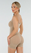 Huidskleur Shapewear Body met Afneembare Nude en Doorzichtige Bandjes