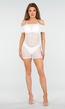 Off Shoulder Witte Kanten Playsuit met Stretch