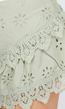 Groene Broderie Anglaise Short met Ruffles