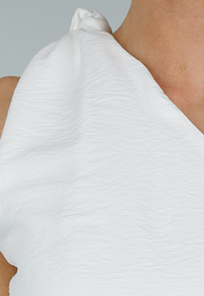 One Shoulder Cropped Top Set met Balloon Broekje