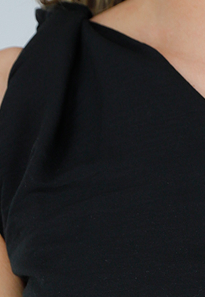 Zwarte Stretch Set met Mouwloze Top en Broekje