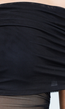See Through Doorschijnende Zwarte Off-Shoulder Stretch  Mesh Top