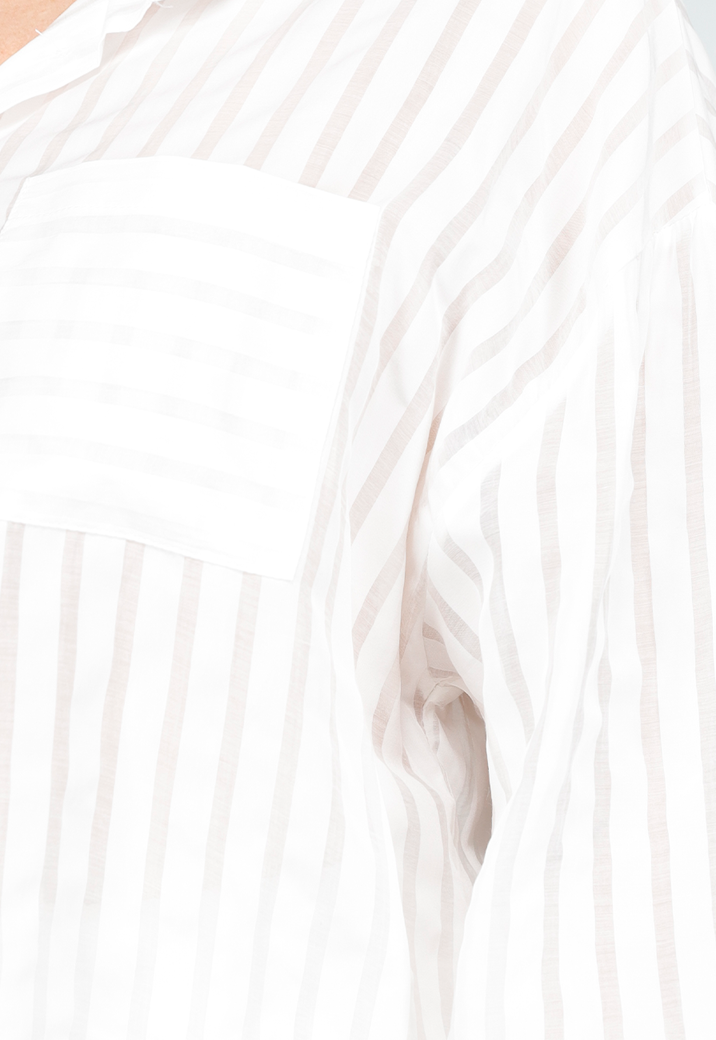 Witte Two Piece met Short en Top Gestreept