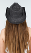 Zomerhoed in Zwart met Goudkleurige Draad en Pailletten in Gevlochten Structuur