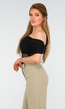 See Through Doorschijnende Zwarte Off-Shoulder Stretch  Mesh Top