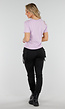 Lila Basic Stretch Top met Loose Fit