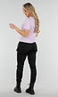 Lila Basic Stretch Top met Loose Fit