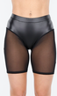 Zwarte Bikershort met Gladde Afwerking en Meshpanelen