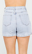Lichtblauwe Stretch Denim Skort met Strassdetails op Zakken