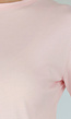 Roze Basic T-shirt met Stretch en Aansluitende Hals