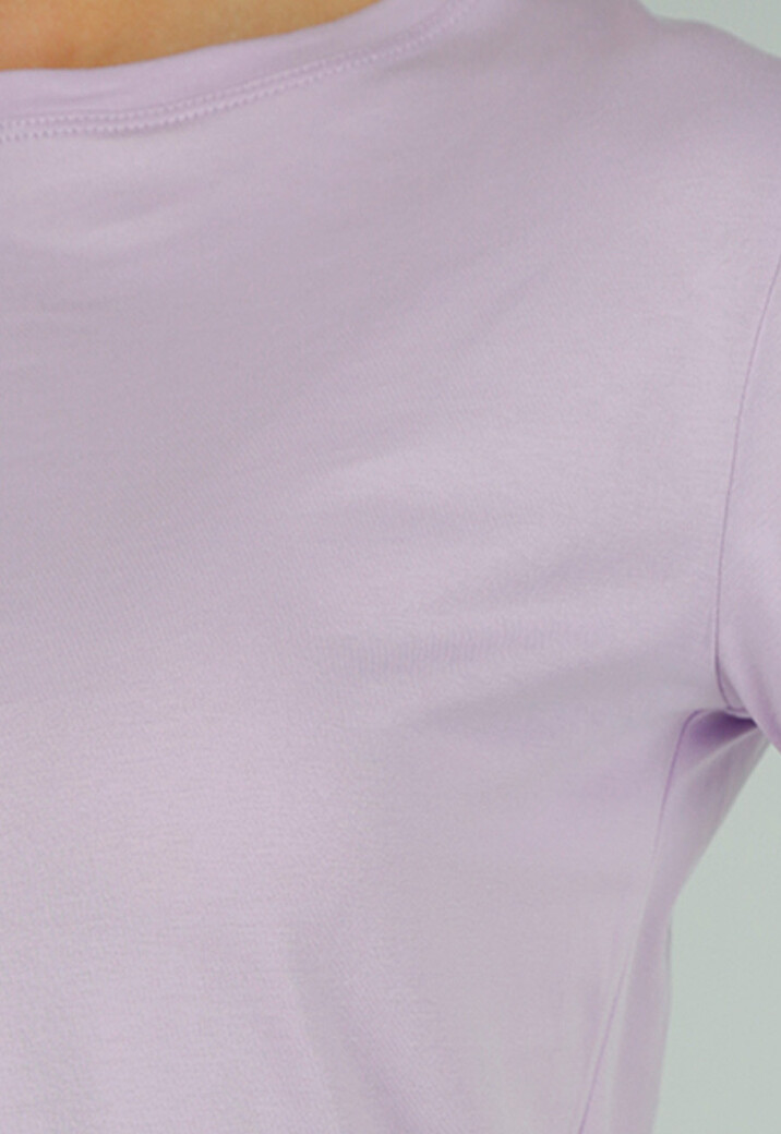 Lila Basic Stretch Top met Loose Fit