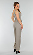 Tweedelige Geruite Stretch Set met Hoge Taille Broek en Korsettop met Baleinen