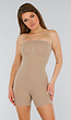 Huidskleur Shapewear Body met Afneembare Nude en Doorzichtige Bandjes