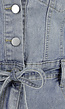 Mouwloze Blauwe Denim Stretch Playsuit met Ceintuur