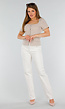 Beige Stretch Denim Jeans met Mid Waist en Rechte Pijpen
