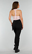 Roze Kanten Stretch Haltertop met Striksluiting