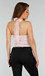 Roze Kanten Stretch Haltertop met Striksluiting