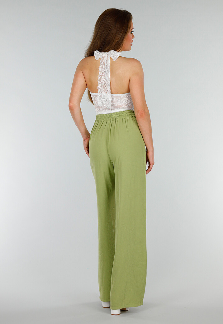 Witte Stretch top met Stretch en Dubbele Voering