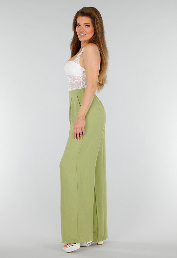 Witte Stretch top met Stretch en Dubbele Voering