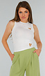 Witte Mouwloze Stretch Cropped Top