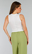 Witte Mouwloze Stretch Cropped Top met Hart Cut Outs