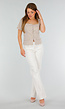 Beige Cropped fit  Blazer Look Top met Binnen Voering en Knoopsluiting